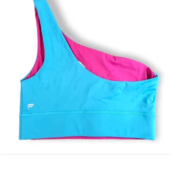 FABLETICS One-Shoulder Pink and Blue reversible Crop Top - Picture 6 of 7